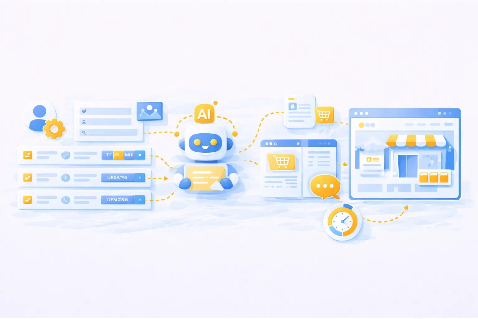 Stappenproces van de AI Website Builder in WordPress