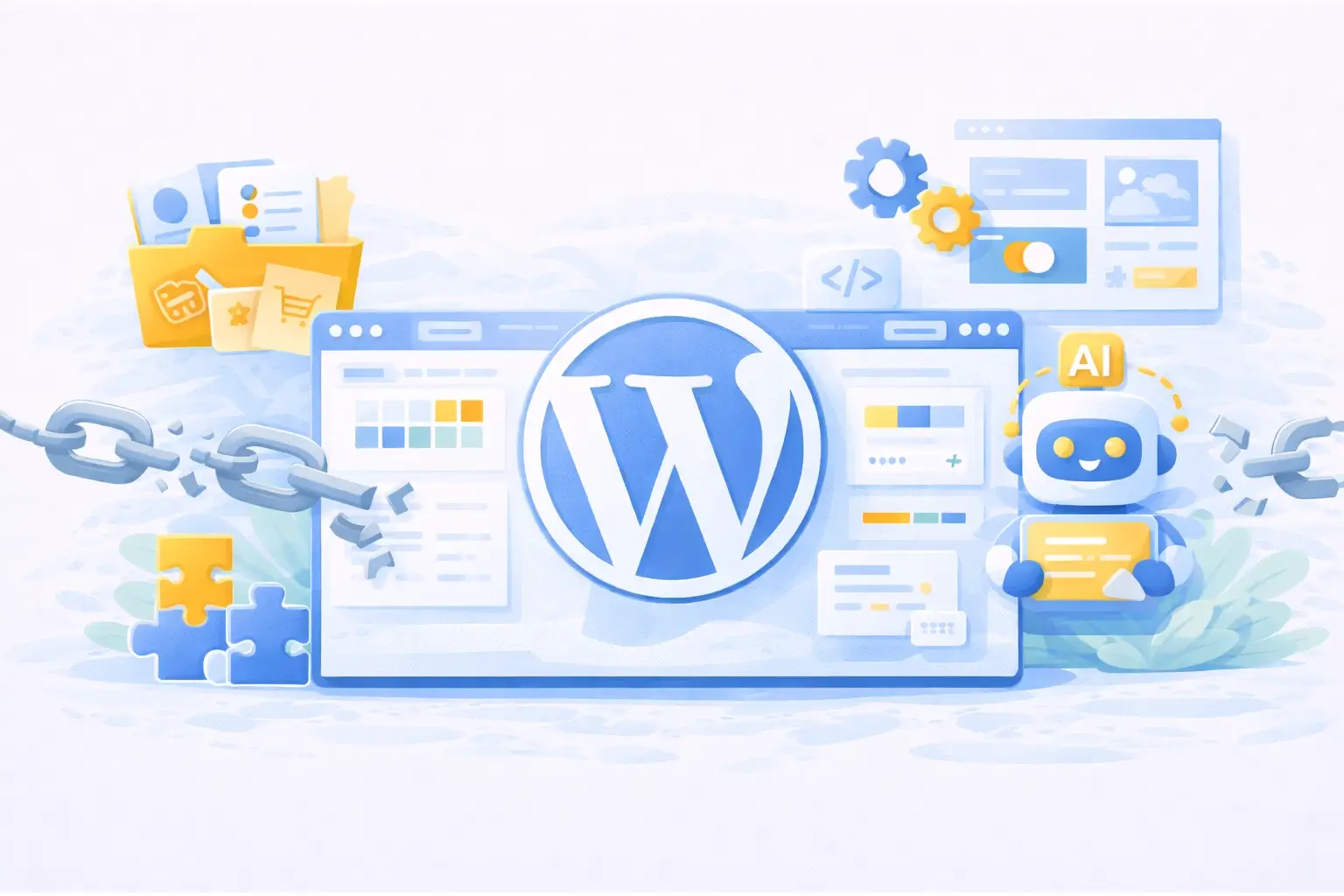 WordPress-dashboard na het bouwen van een website met de AI Website Builder