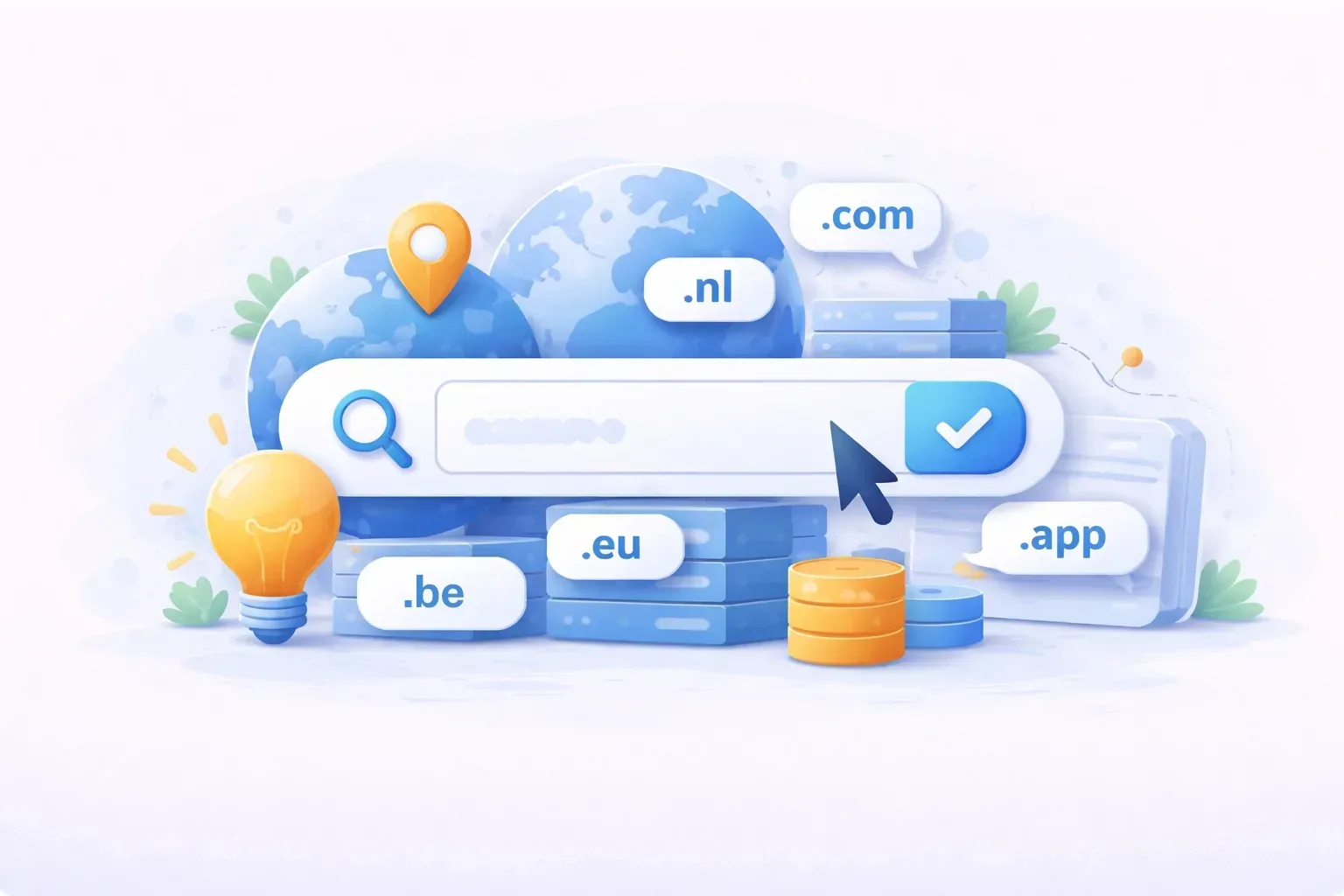 Illustratie van het kiezen van een passende domeinnaam