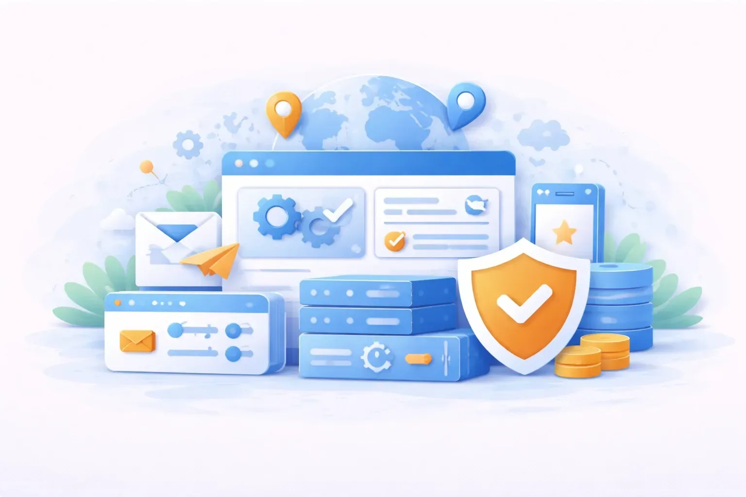 Illustratie van domeinbeheer in het klantenpaneel